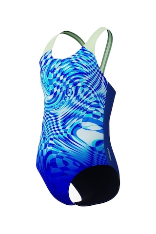 Speedo Speedo Prnt Splashback Jf Bluwht Kız Çocuk Mavi Mayo 006