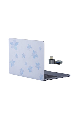 Apple Uyumlu MacBook Pro Kılıf 13 İnç M1-m2, Flower05nl Type-c Model A2338 A2289 A2251 A1706-08 A1989 A2159 İle Uyumlu Açık Mavi