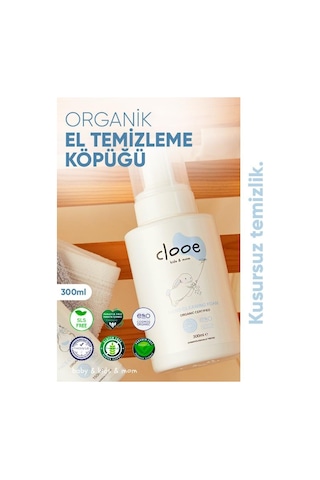 Clooe Organik El Temizleme Köpüğü Yaban Mersini Aloe Vera Meyan Kökü İçerikli 300 ML