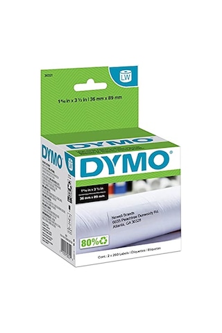 Labelwriter Etiket Yazıcıları Için Lw Büyük Posta Adresi Etiketleri Beyaz 1-4 10'' X 3-1 2'' Büyük 260'lık 2 Rul