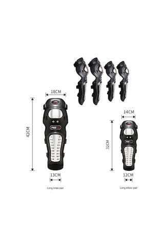 Flybuy Pro-bikerker Rh-1010 Motosiklet Sıcak Tutma Anti-düşme Paslanmaz Çelik Koruyucu Dişli Dizlik + Dirseklik Siyah