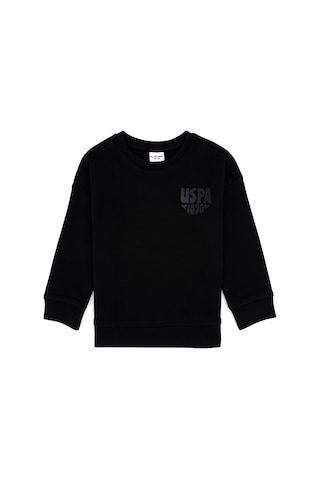 U.S. Polo Assn. Kız Çocuk Siyah Simli Baskı Detaylı Bisiklet Yaka Basic Sweatshirt 50314289-VR046