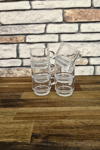 Saplı Kahve Bardağı- Espresso Bardağı 6 Adet - 90 Cc