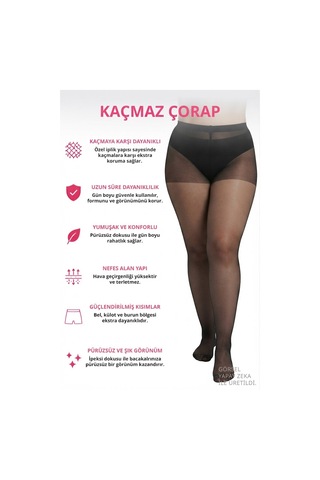 Cottonhıll Siyah Kaçmaz Büyük Beden Külotlu Çorap