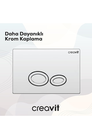 Creavit Drop Parlak Krom Kaplama Kumanda Paneli GP2004.00 Krom - Parlak