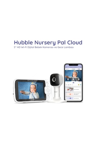 Hubble Nursery Pal Cloud 5" HD  Wi -Fi Dijital Bebek Kamerası + Gece Lambası  