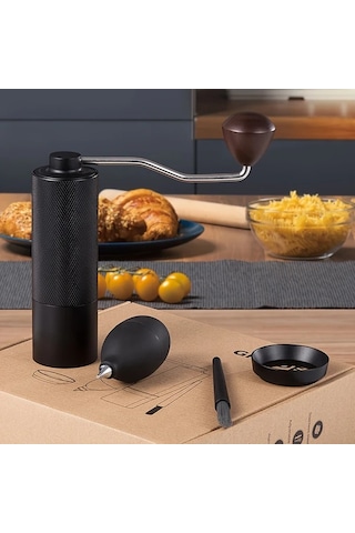 Honeybeeshop 4 Adet Manuel Kahve Cekirdegi Ogutucu Seti Simli Paslanmaz Celik Ogutucu Temizleme Fircasi Hediye Kutusu Ev Ofis Icin Ideal Hediye