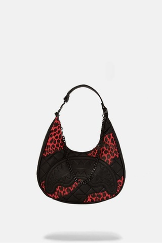 Sprayground Leopar Zincir Omuz Çantası, Sınırlı Sayıda Kırmızı