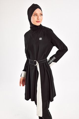 Spor Likra Tam Kapalı Tesettür Mayo 1221 Siyah14 Siyah