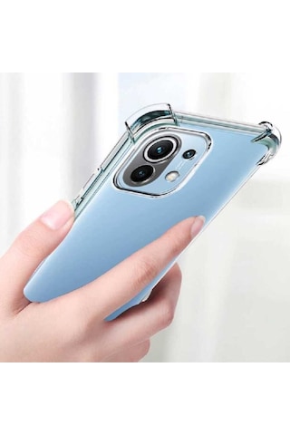 Xiaomi Mi 11 Lite Kılıf Zore Kamera Korumalı Nitro Anti Shock Silikon Renksiz