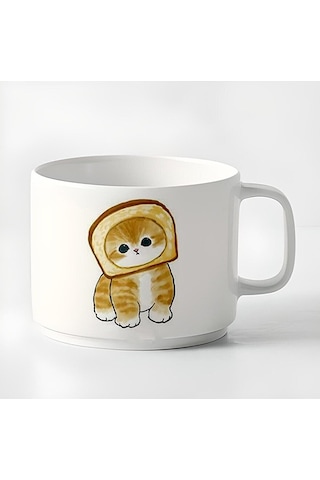 Duble Türk Kahvesi Fincanı & Espresso Haylaz Yavru Kedi 180 Ml Beyaz