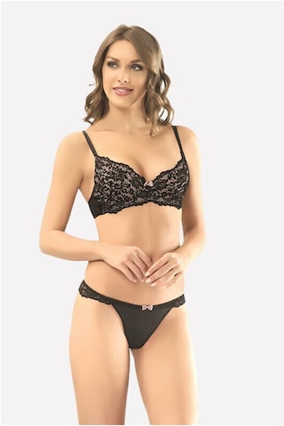 Nbb Kadın Siyah Dantelli Sütyen Külot Takım