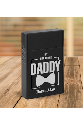 Bk Gift Kişiye Özel İsimli Baba Temalı Siyah Metal Kalem&çakmak&sigara Kutusu&kartlık-cüzdan Hediye Seti, Sevgiliye Hediye-5, Babaya Hediye, Babalar G