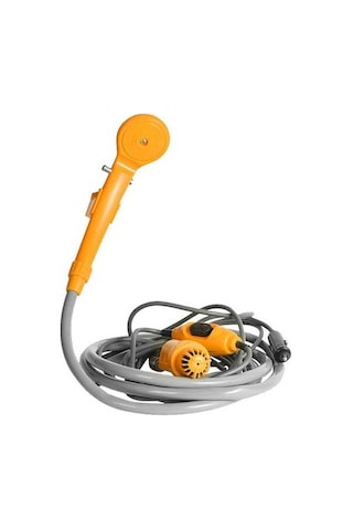 Pazly Taşınabilir 12v Açık Hava Kamp Duş Seti, Pompalı 6m Kablo Çakmak Fişli, 2,5l/dk Sarı