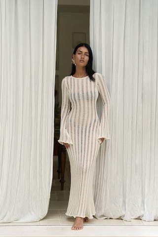 Railay Bej Uzun Triko Elbise Bej