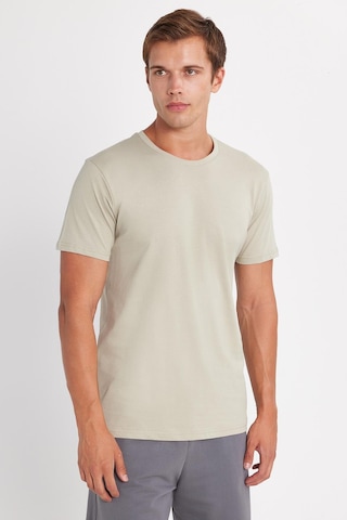 Tudors Unisex Slim Fit Dar Kesim %100 Pamuk Yumuşak Dokulu Yeşil Bisiklet Yaka Tişört-34605 Yeşil