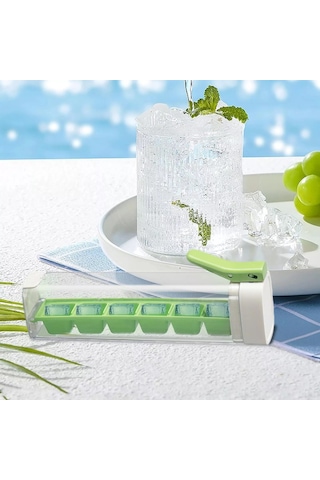 Jeehugo Yeşil 2 Adet Tek Tıkım Buz Kuvveti 6 Bölmeli Ev Kullanıma Uygun Gıda Seviyesi Pc+pp Spill Koruyucu Kapaklı Buzluk Kutusu Çok Renkli