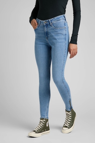 Lee Skinny Fit Dar Kesim Yüksek Bel Çok Dar Paça Mavi Kadın Esnek Jean Denim Kot Pantolon L31BERPA Mavi
