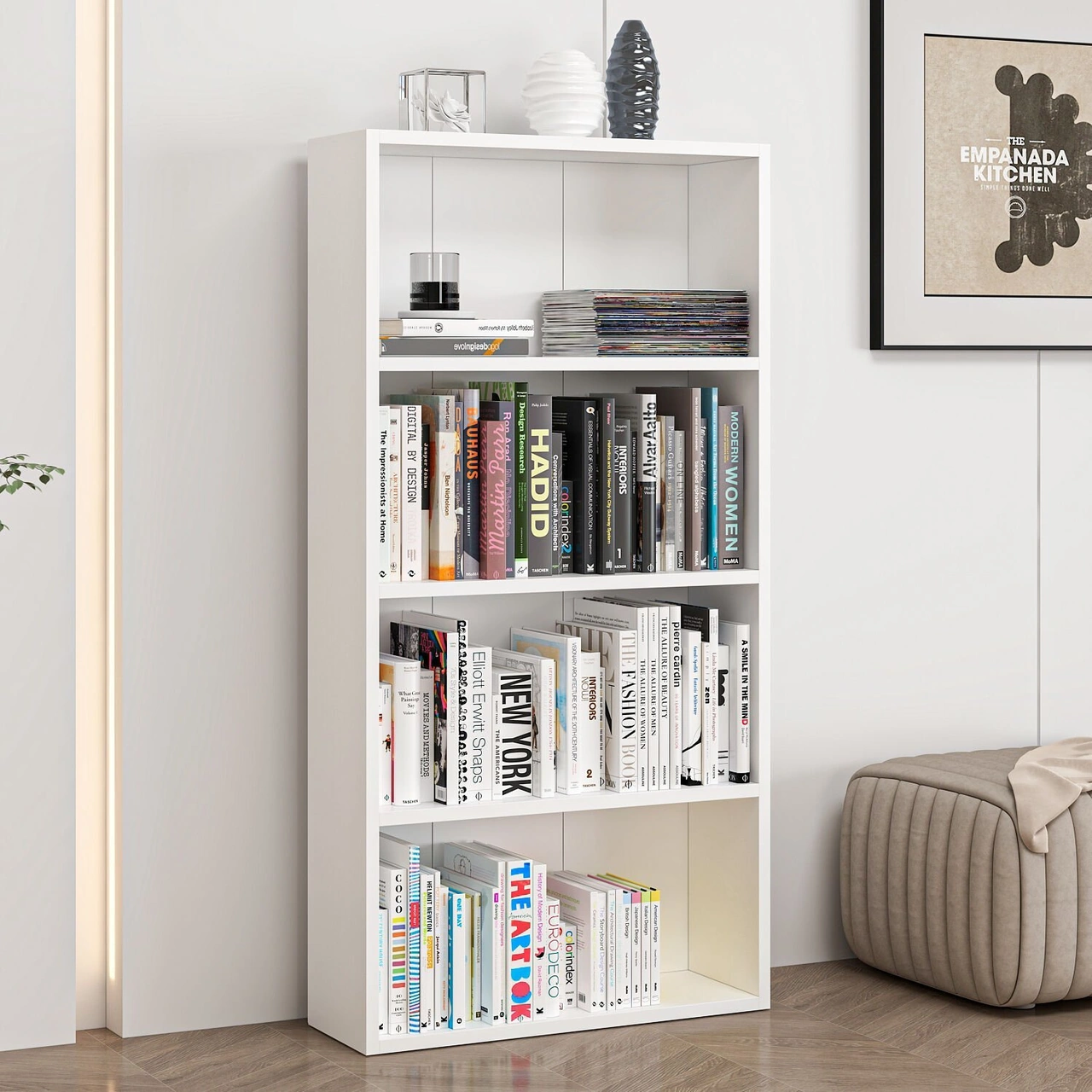 Adel 3 Raflı Kitaplık - Beyaz Beyaz