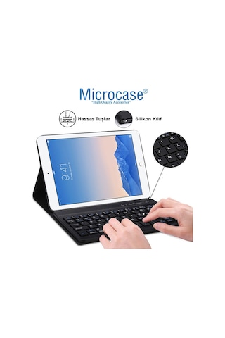 Apple Uyumlu iPad Air 2 Bluetooth Klavye Mouse + Standlı Kılıf - Bkk6
