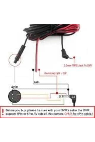 Tr 4 Pin 2.5 Mm Araç Geri Görüş Kamera Kablosu 5 Metre 4 Pin Kamera Kablosu
