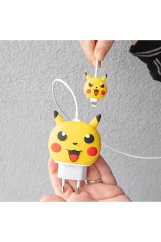 Pikaçu Pokemon Şarj Koruyucu Başlığı Ve Kablo Koruyucu Set -2506 Pikaçu Pokemon Şarj Koruyucu Başlığı Ve Kablo Koruyucu Set -2506
