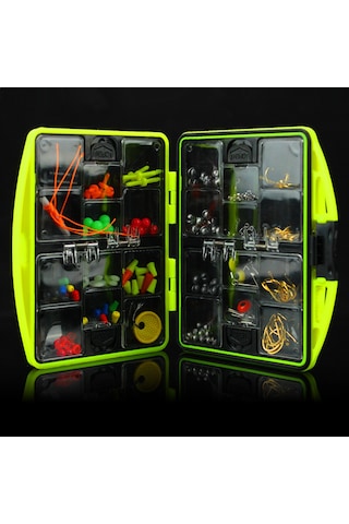 Jeehugo Balık Tutma Aksesuarları Seti: Çeşitli İğneler, Dairesel Boncuklar, Ağırlıklar Ve Bağlantılar - Taşınabilir Plastik Kutulu Olta Malzemeleri