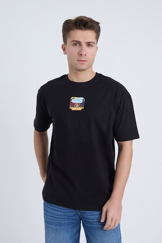 Velvoria Unisex Oversize Siyah Dude T-shirt