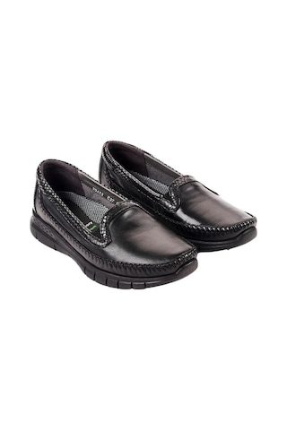 Forelli 29423 Laden G Siyah Kadın Comfort Deri Ayakkabı Siyah