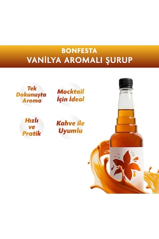 Bonfesta Vanilya Aromalı Kahve ve Kokteyl Şurubu 750 ML