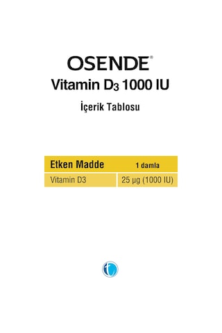 Osende Vitamin D3 1000 Iu Damla 20 ML