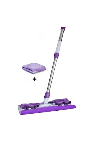 1 Adet Yedek Bez Hediyeli Yer Mopu Fayans Duvar Yüzey Temizlik Mikrofiber Mandallı Mop