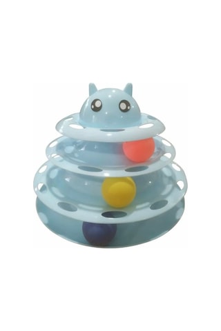 Nunbell 19.5 x 24.5 CM Kedi Başlıklı 3 Katlı Kedi Oyuncağı Çok Renkli