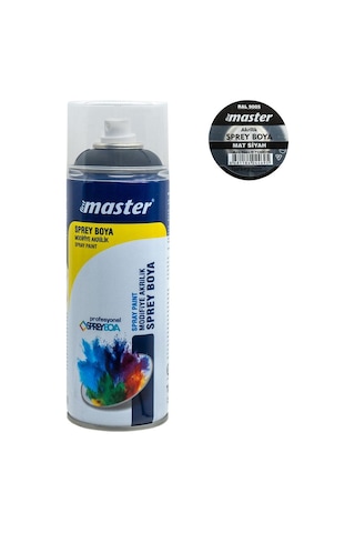 Master Akrilik Sprey Boya 400 ML Mat Siyah 9005