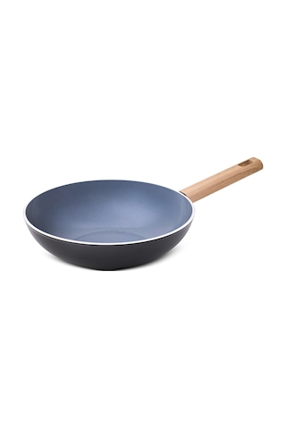 Aryıldız 28 Cm Eco Seramik Wok Tava siyah