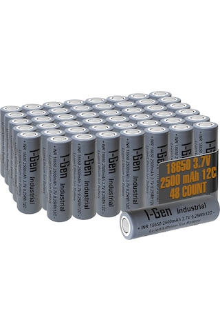 I-gen Industrial E003 Inr 18650 3.7v 2500 Mah 12c 9.25wh Li-ıon Şarjlı Pil Düz Başlı Lityum Pil 48'li Paket I-gen140