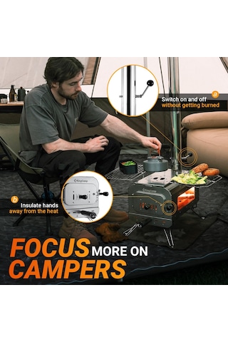 Kingcamp Surefire Stove M Bushcraft Premium Kamp Sobası Gümüş
