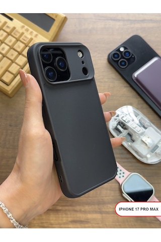 Apple iPhone 17 Pro Max Uyumlu Kamera Korumalı Darbeye Dayanıklı Renk Atmayan Keep Silikon Kılıf Siyah