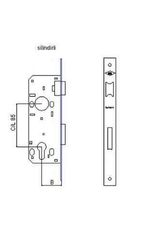Tursan Enka494 Silindirli Gömme Kilit 35 Mm