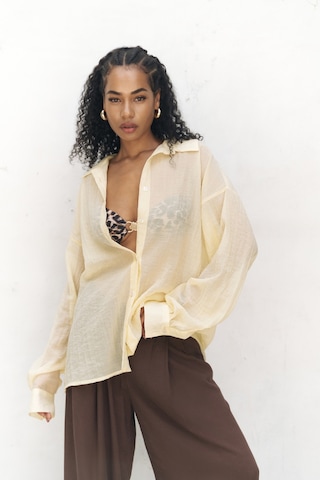 Mai Collection Mai Studios Co. Syaritta Oversize Sarı Transparan Gömlek sarı