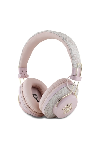 Guess Enc Teknolojili Metal Logolu Bluetooth Kulak Üstü Kulaklık Pembe