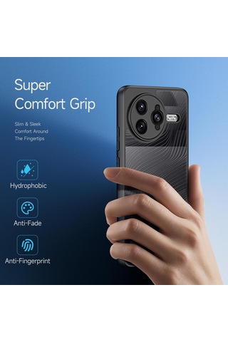 Redmi K80 Pro / Xiaomi Poco F7 Ultra Dux Ducıs Aimo Serisi Tpu Pc Buzlu Hissediyorum Telefon Kılıfı Siyah Siyah