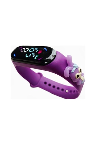 .japanex Renkli Led Ekranlı Silikon Kordonlu Çocuk Kol Saati Mor Tavşan 123642633