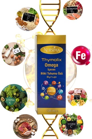 Omega İçeren Bitki Tohumu Özü Syrup 125 Ml Doğal Bitkisel Karışım Şurup