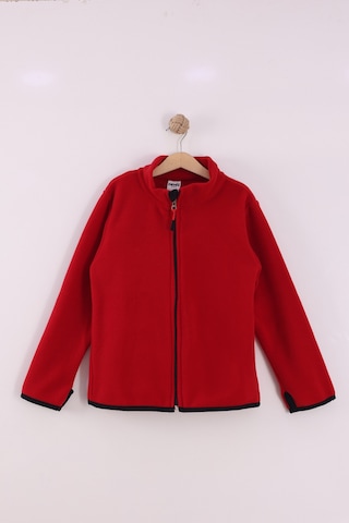 Monox Çocuk Unisex Parmak Geçmeli Polar Ceket Kırmızı