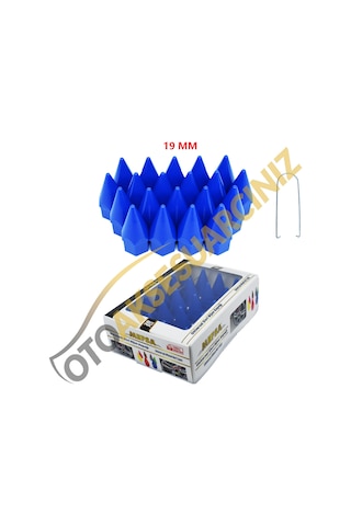 A Kalite Mefsa Bijon Kapağı Sivri 19 Mm Mavi 20 Li Set