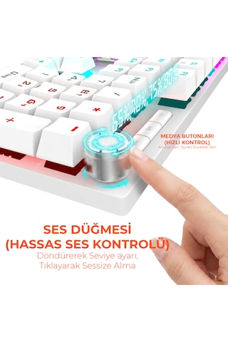 Ikg-430t Mekanik Gaming Klavye Red Switch Rgb Led 17 Efekt Ses Düğmeli Anti Ghosting 105 Tuş
