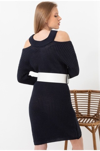 Aqe Fashion Kadın Lacivert Omuz Detaylı Elbise Lacivert