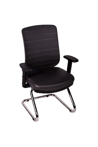 Ofisbazaar Up Deri Misafir Koltuğu Ergonomik Toplantı Ve Bekleme Koltuğu Martin 06- Gri Deri Gri