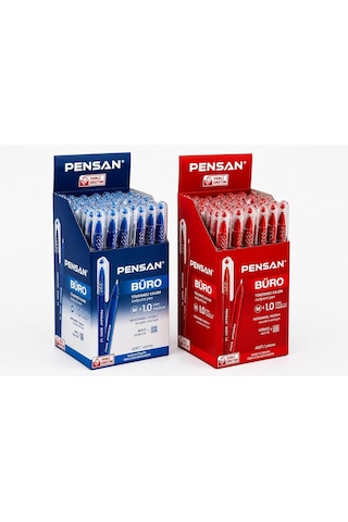 Pensan Büro 2270 Tükenmez Kalem, 1.0 Mm Medium Uç, Mavi, Ofis, Okul Ve Kırtasiye Kullanımı İçin Akıcı Yazım Ka Genel